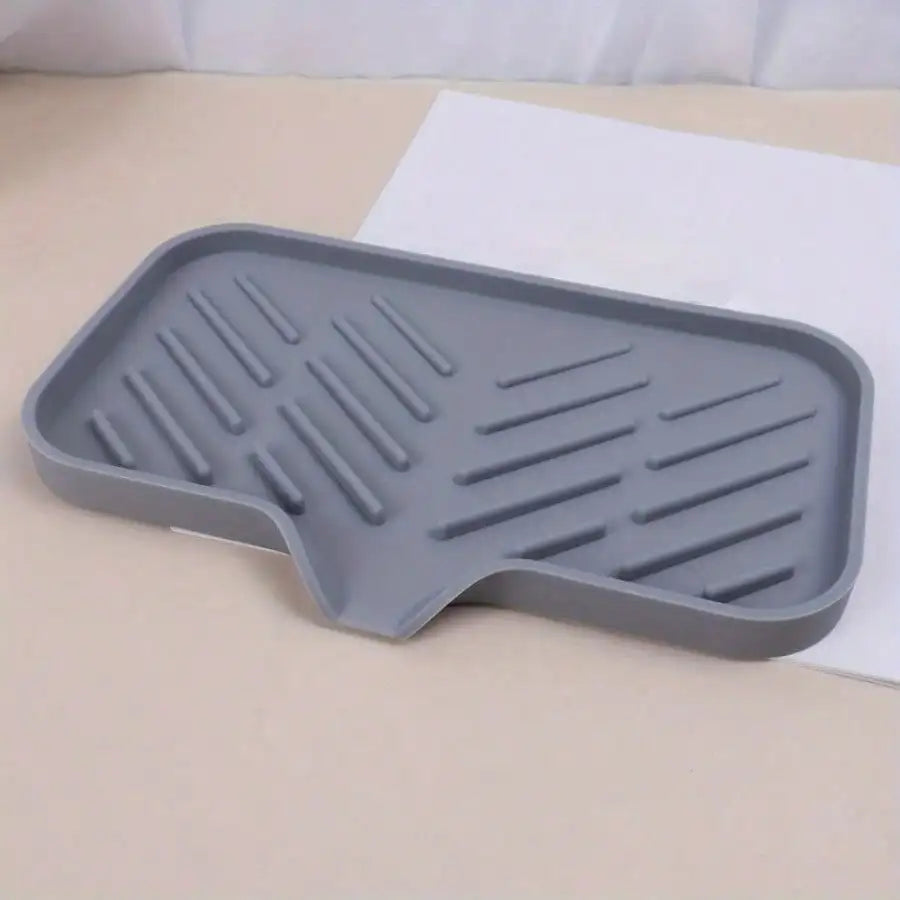 Multifunctional Gray Dish Drain Mat - Anti-Slip Kitchen Dry Mat for Sponges and Brushes 3