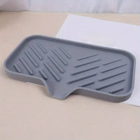 Multifunctional Gray Dish Drain Mat - Anti-Slip Kitchen Dry Mat for Sponges and Brushes 3