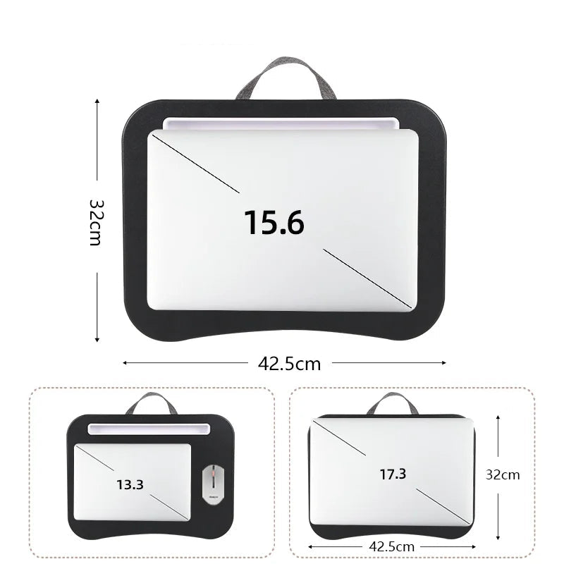 Multifunctional Laptop Desk for Bed - Portable Wood Tray with Cushion Support 4