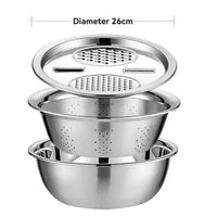 Multifunctional Vegetable Slicer Set - Stainless Steel Potato Slicer & Drain Basket 3
