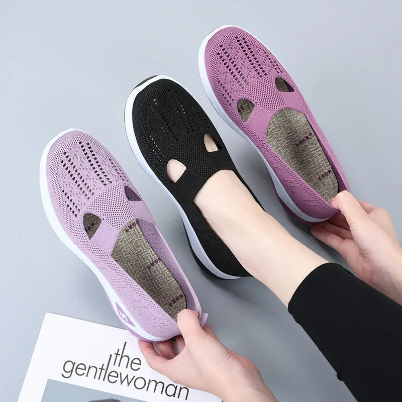 Muxinfei - Women's Breathable Mesh Slip-On Sneakers for Summer 2
