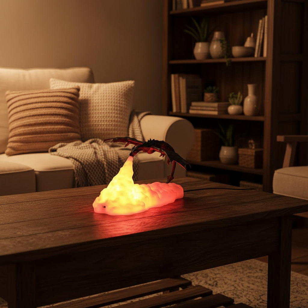 Mystic Dragon LED Lamp - Multicolor Ambient Glow for Fantasy Decor 3