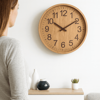 Natural Charm - Modern Wooden Wall Clock Decor, Silent Minimalist Design 30 cm 0