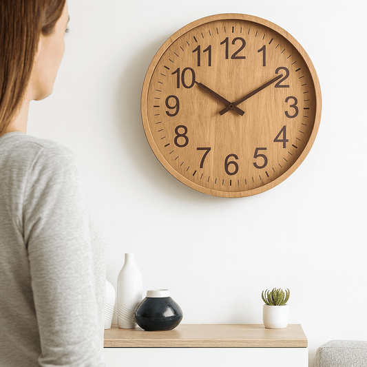 Natural Charm - Modern Wooden Wall Clock Decor, Silent Minimalist Design 30 cm 0