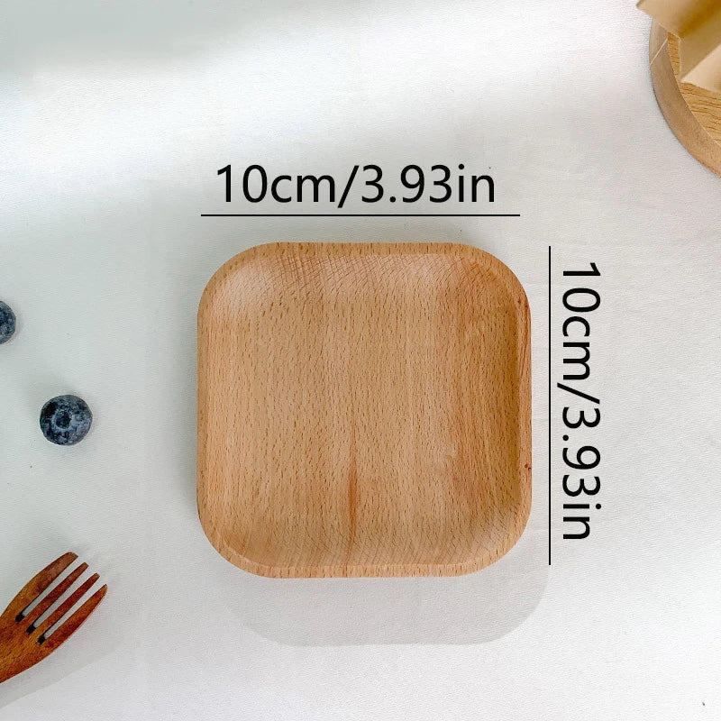 Natural Wooden Serving Tray - Versatile Round Tray for Coffee & Tea 10