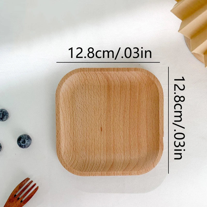 Natural Wooden Serving Tray - Versatile Round Tray for Coffee & Tea 11