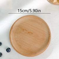Natural Wooden Serving Tray - Versatile Round Tray for Coffee & Tea 6