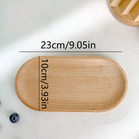 Natural Wooden Serving Tray - Versatile Round Tray for Coffee & Tea 7