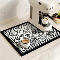 Non-Slip Coffee Maker Mat - Quick Dry Diatom Mud & Sponge with Rubber Grip 0