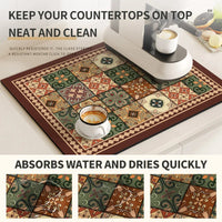 Non-Slip Coffee Maker Mat - Quick Dry Diatom Mud & Sponge with Rubber Grip 1