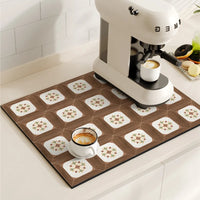 Non-Slip Coffee Maker Mat - Quick Dry Diatom Mud & Sponge with Rubber Grip 10