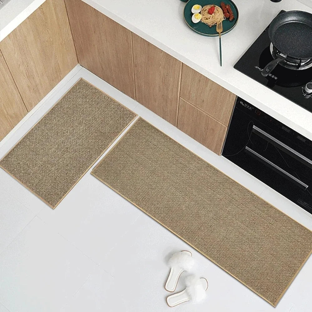 Non-Slip Washable Kitchen Runner Rug - Faux Sisal Mat with Natural Rubber Backing 4