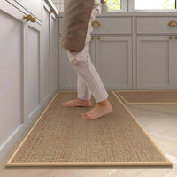 Non-Slip Washable Kitchen Runner Rug - Faux Sisal Mat with Natural Rubber Backing 6