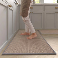Non-Slip Washable Kitchen Runner Rug - Faux Sisal Mat with Natural Rubber Backing 7