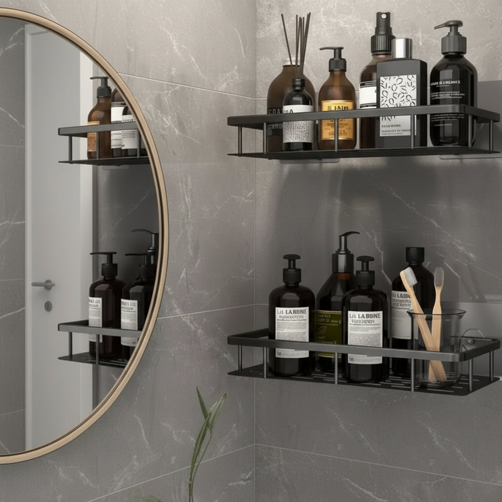 NordicShelf - Adhesive Bathroom Shelf for Easy Storage & Shower Use 7