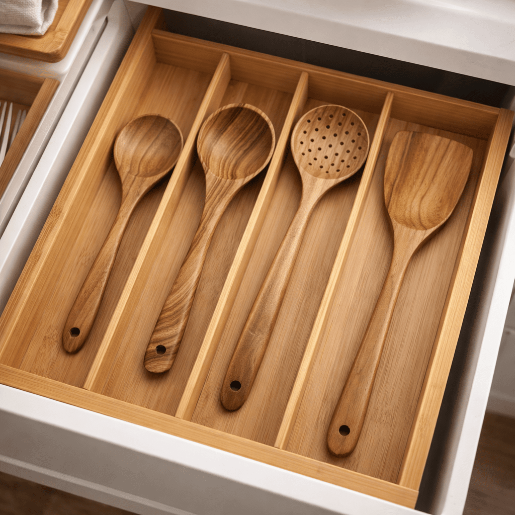 NordicWood - Premium Wooden Kitchen Utensil Set with Spatulas for Gentle Cooking 2