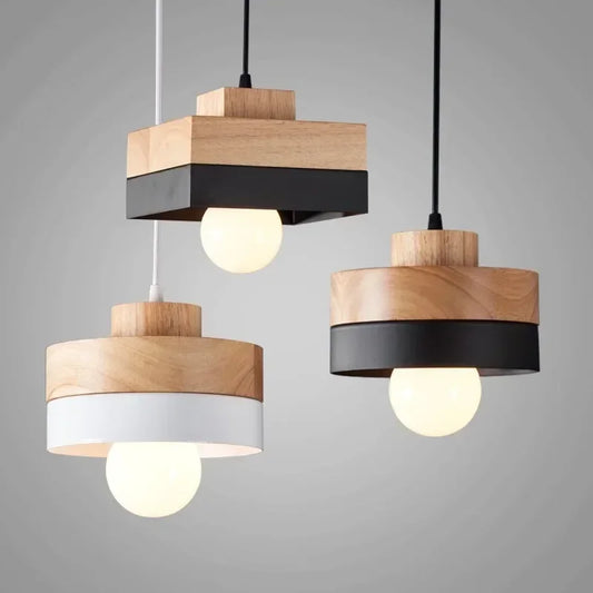 Nordic Modern Chandelier Light - Elegant Wrought Iron & Solid Wood Design for Dining Rooms 0
