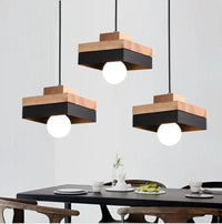 Nordic Modern Chandelier Light - Elegant Wrought Iron & Solid Wood Design for Dining Rooms 1