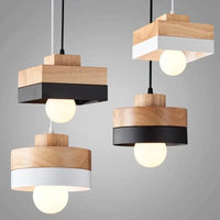Nordic Modern Chandelier Light - Elegant Wrought Iron & Solid Wood Design for Dining Rooms 2