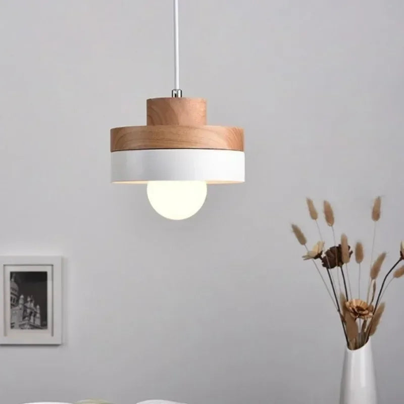 Nordic Modern Chandelier Light - Elegant Wrought Iron & Solid Wood Design for Dining Rooms 3