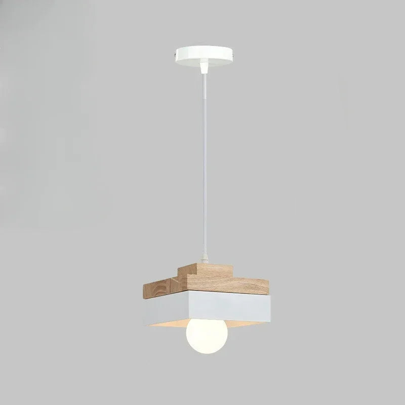 Nordic Modern Chandelier Light - Elegant Wrought Iron & Solid Wood Design for Dining Rooms 6