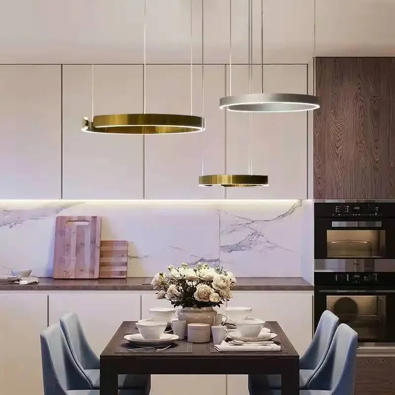 Nordic Ring LED Pendant Light - Dimmable Kitchen Pendant Lighting for Modern Spaces 1