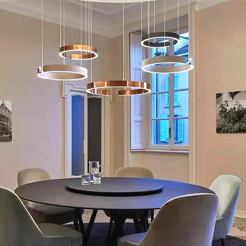 Nordic Ring LED Pendant Light - Dimmable Kitchen Pendant Lighting for Modern Spaces 4