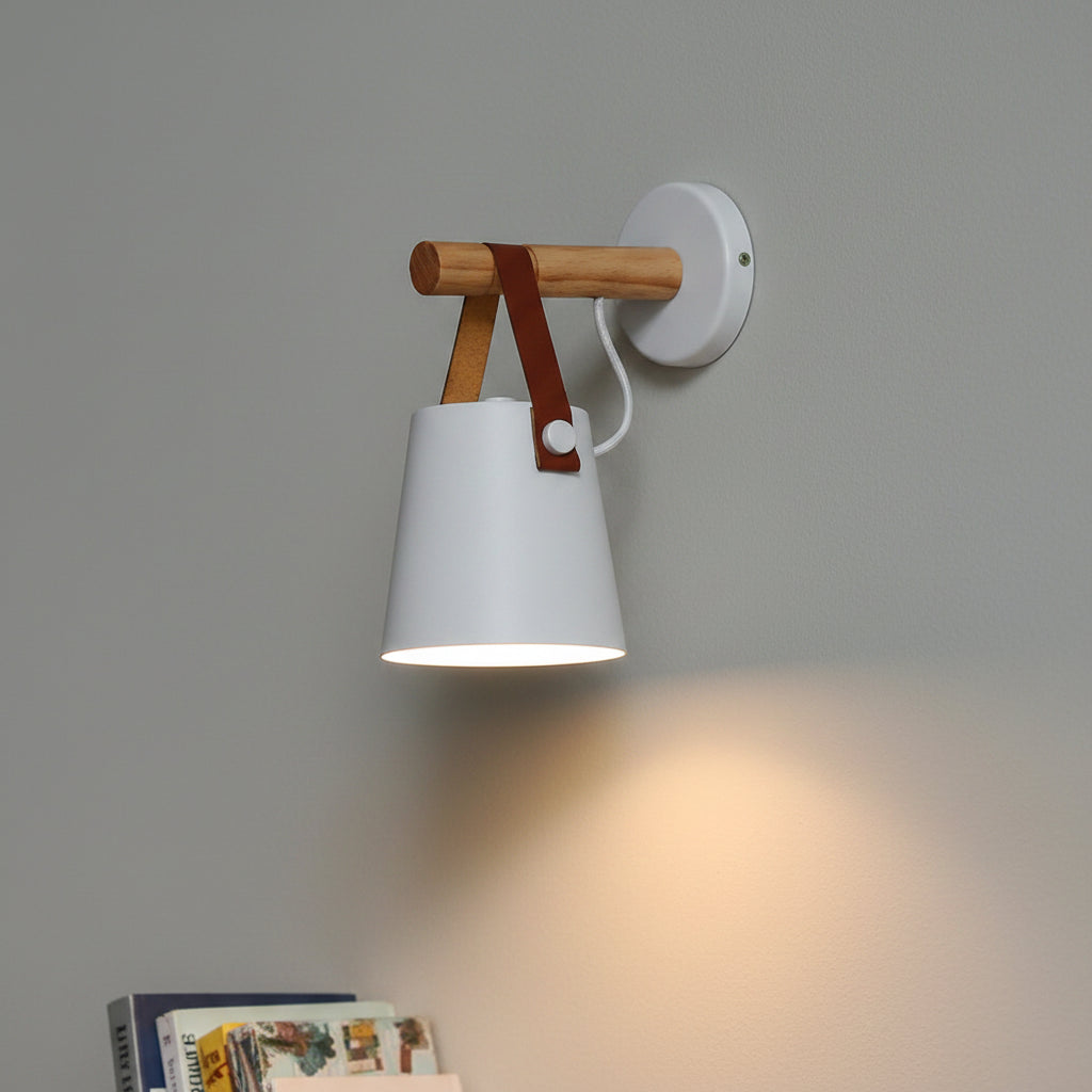 Nordic Style LED Wall Sconce - Modern Wooden Wall Lamp for Bedroom & Living Room 2