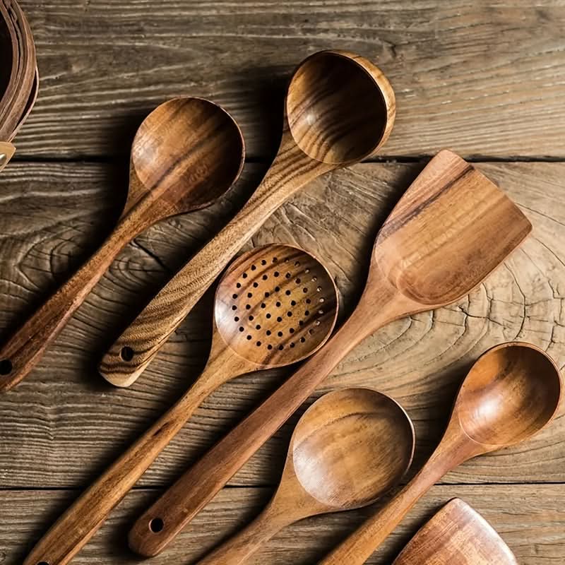 Nordicwood - Sustainable Teak Kitchen Utensil Set for Cooking and Serving 2