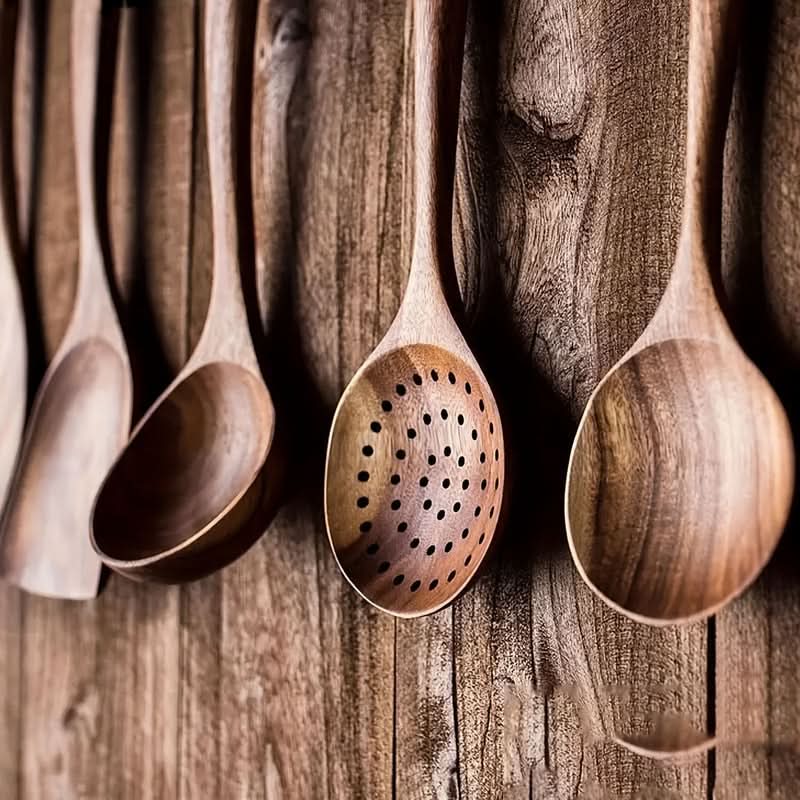 Nordicwood - Sustainable Teak Kitchen Utensil Set for Cooking and Serving 3