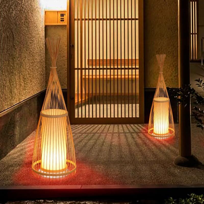 WOVENLUME – Lampadaire en bambou pour une ambiance chaleureuse et naturelle