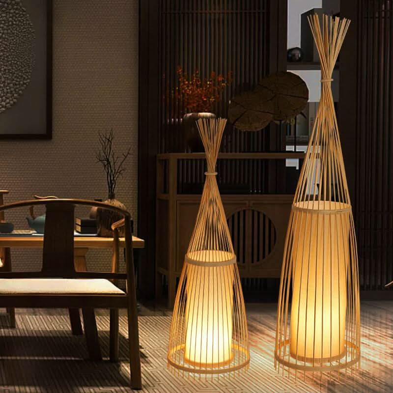 WOVENLUME – Lampadaire en bambou pour une ambiance chaleureuse et naturelle