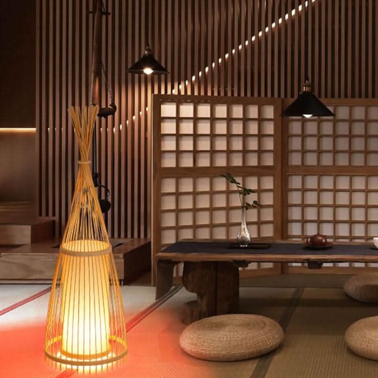 WOVENLUME – Lampadaire en bambou pour une ambiance chaleureuse et naturelle
