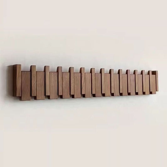 PIANOWOOD - Wall Mounted Coat Rack with Folding Hooks in Elegant Piano Design 0