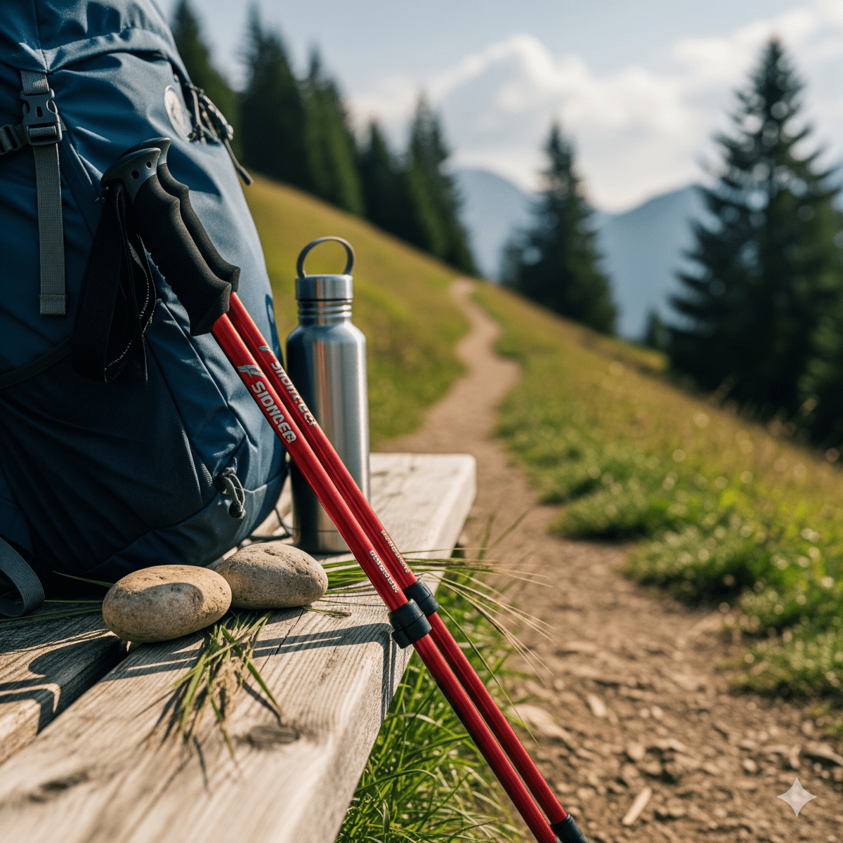 PeakPath - Adjustable Trekking Poles with Ergonomic Handles & Non-Slip Tips 2