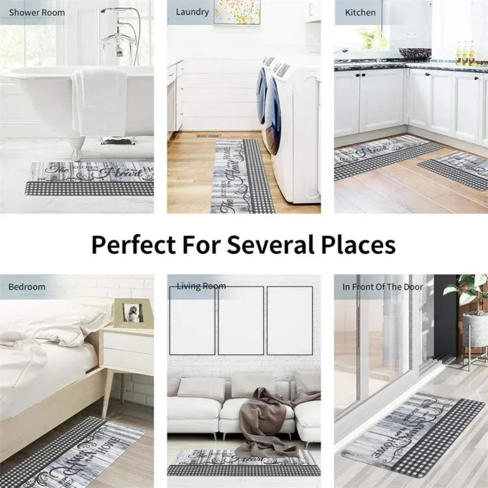 Playful Cat Stripe Non-Slip Kitchen Mat - Washable Kitchen Rug for Home Decor 3