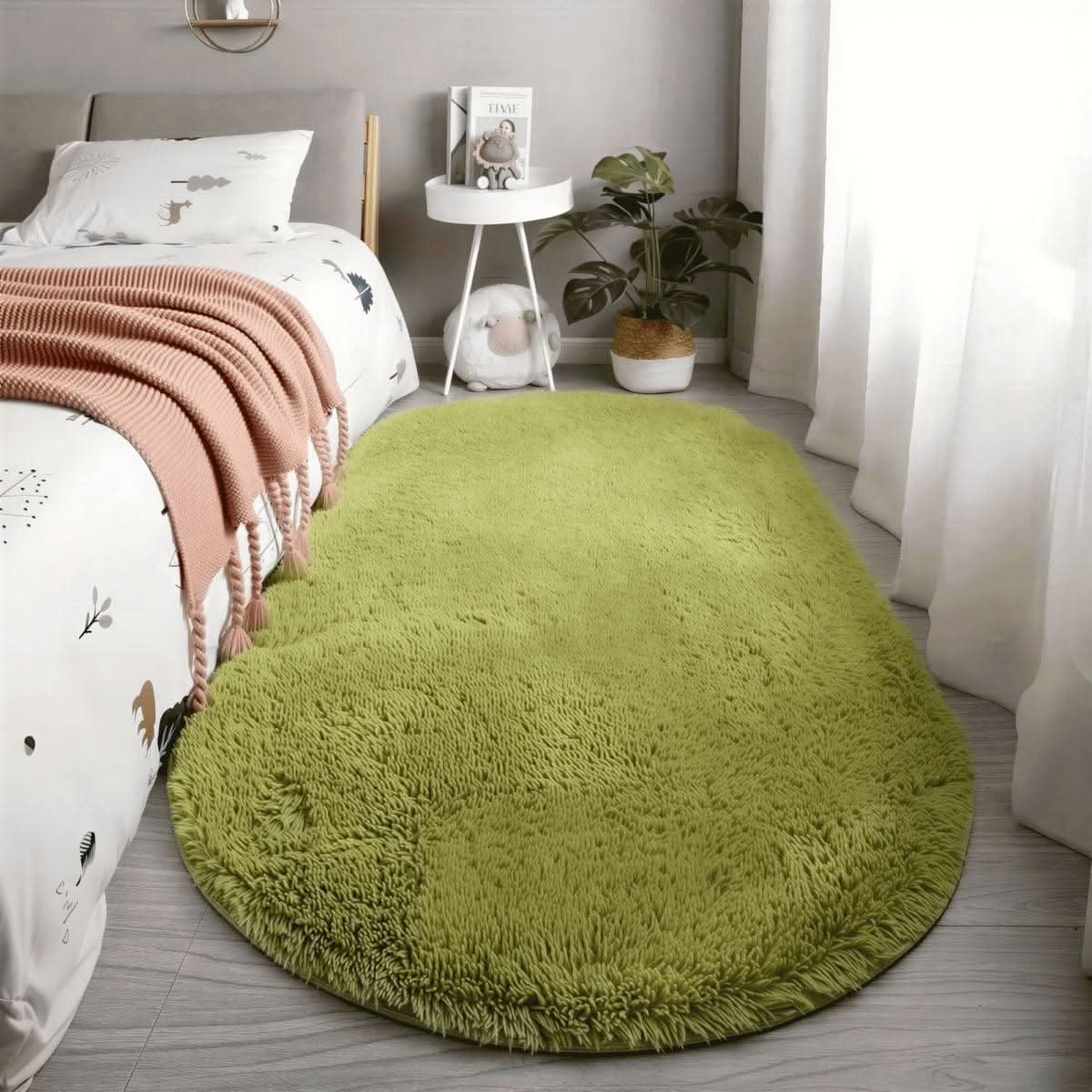 OVALENIXA – Plush Oval Rug for Soft and Stable Everyday Comfort