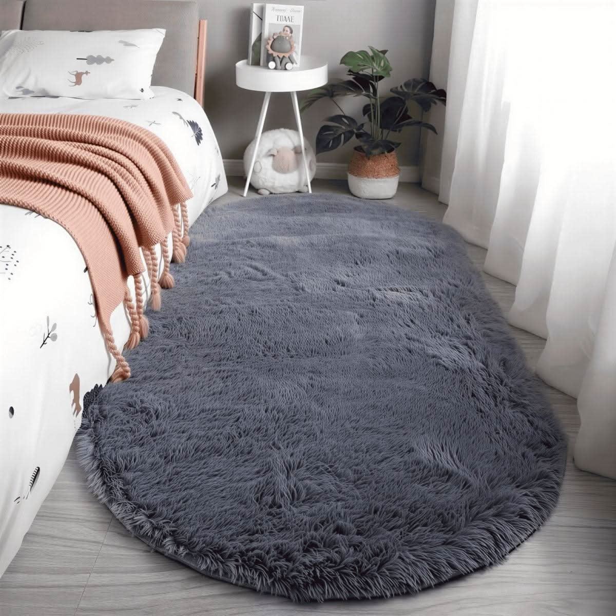 OVALENIXA – Plush Oval Rug for Soft and Stable Everyday Comfort