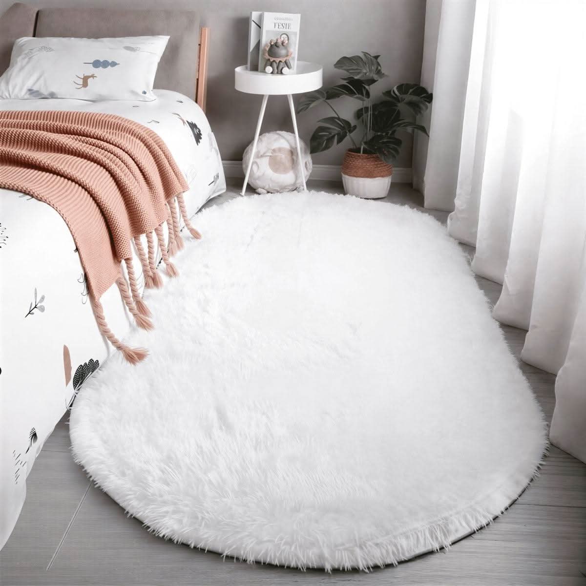 OVALENIXA – Plush Oval Rug for Soft and Stable Everyday Comfort