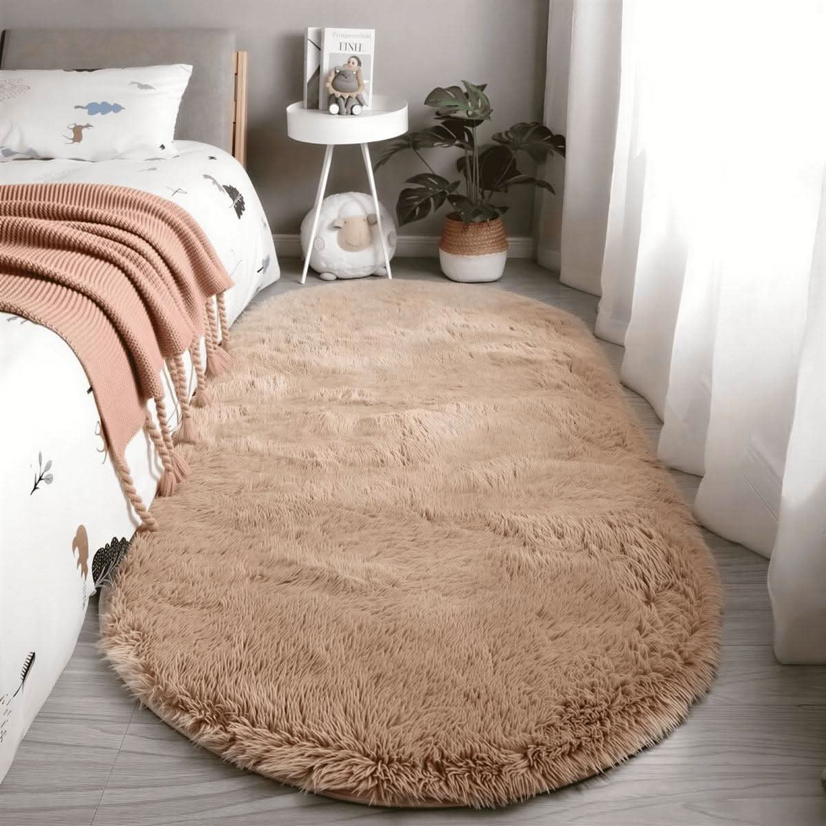 OVALENIXA – Plush Oval Rug for Soft and Stable Everyday Comfort
