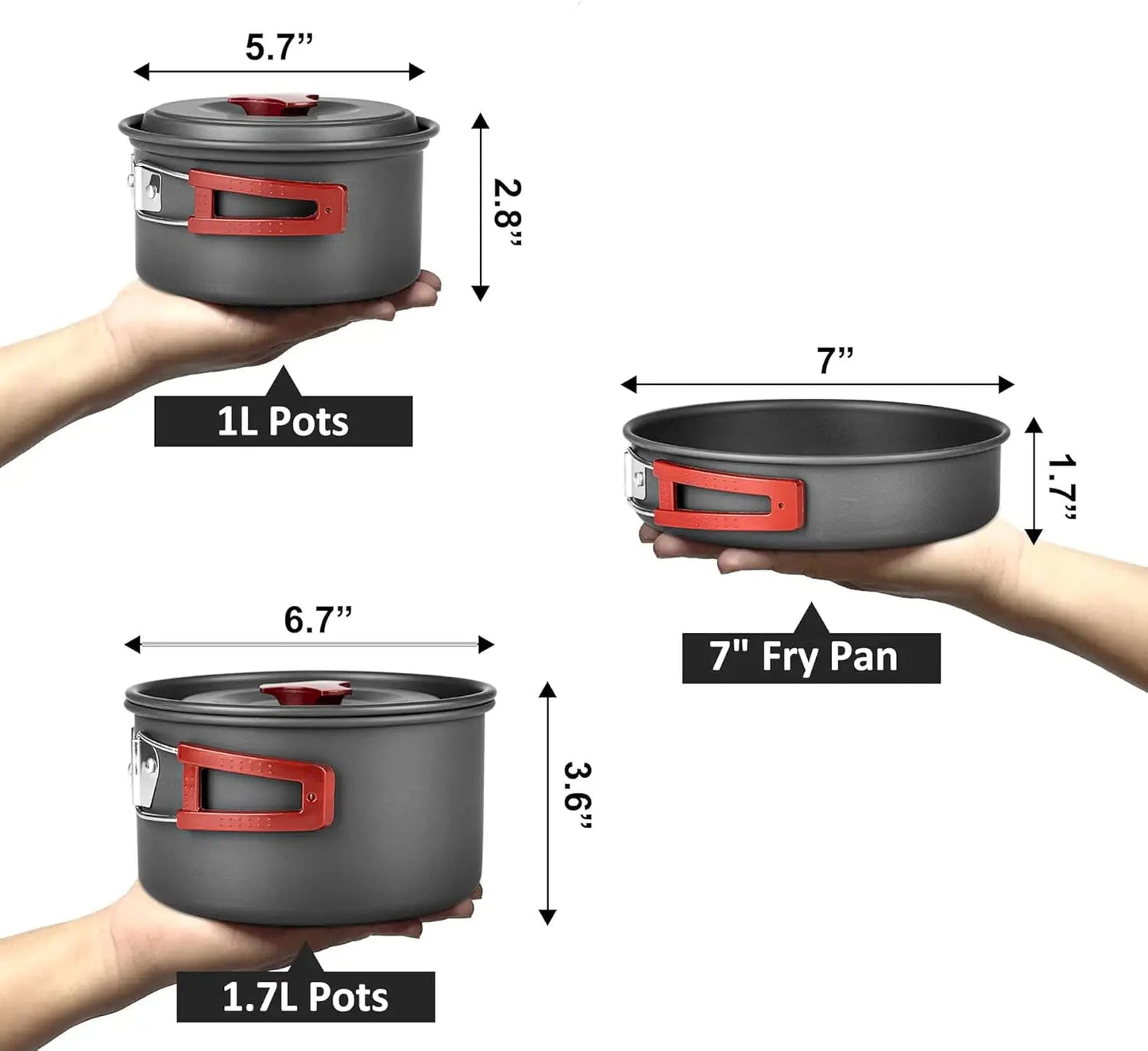 Portable Camping Cookware Set - Lightweight Camping Pots and Pans with Utensils for Outdoor Cooking 1