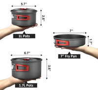 Portable Camping Cookware Set - Lightweight Camping Pots and Pans with Utensils for Outdoor Cooking 1
