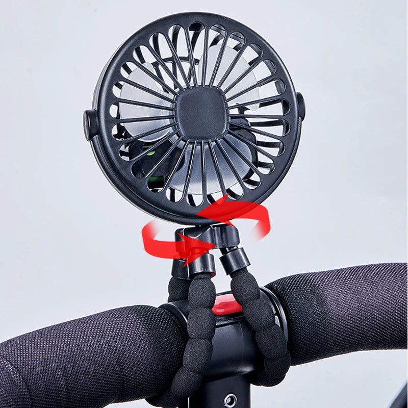 Portable Clip-On Fan - USB Rechargeable 3-Speed Stroller & Outdoor Fan 1