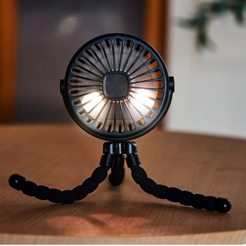 Portable Clip-On Fan - USB Rechargeable 3-Speed Stroller & Outdoor Fan 5