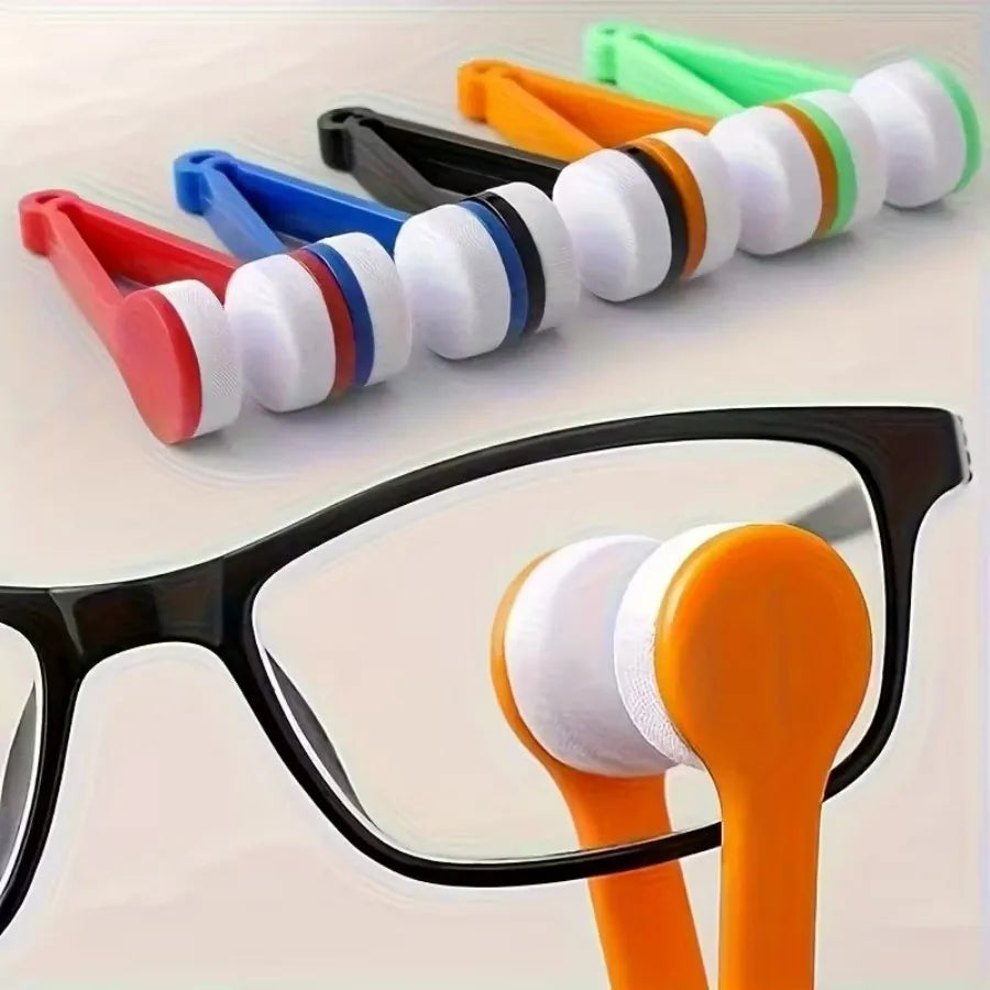 Portable Mini Eyeglass Cleaner with Soft Microfiber Bristles for Clear Vision 0