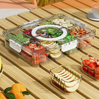 Portable Snack Tray with Lid & Handle - Divided Organizer for Fruits, Nuts, Candy 3