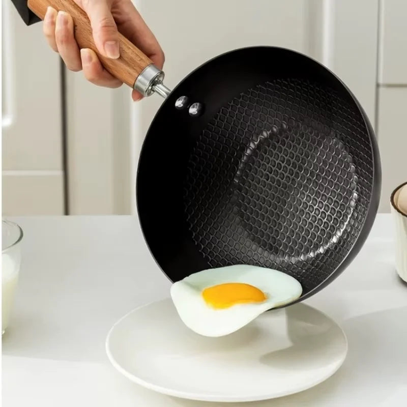 Premium Cast Iron Wok Pan - Non-Stick Versatile Frying Pan for Gas & Induction 2