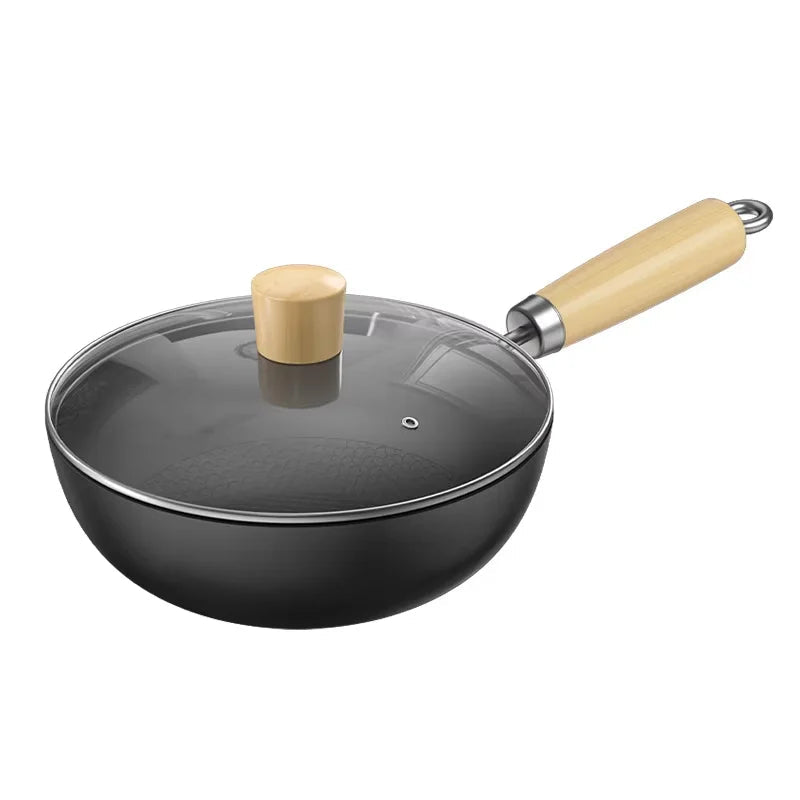 Premium Cast Iron Wok Pan - Non-Stick Versatile Frying Pan for Gas & Induction 6