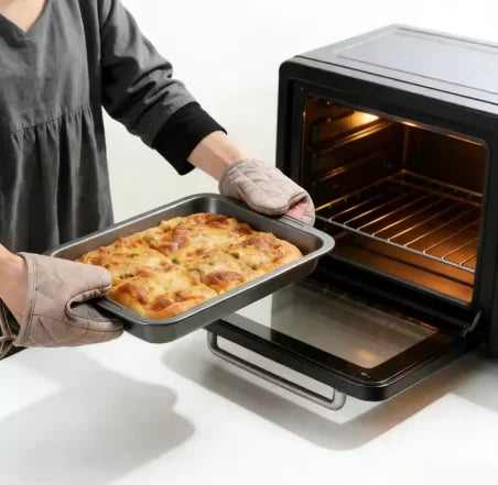 Premium Heat Resistant Silicone Oven Mitts Set - Non-Slip Grip for Safe Cooking 2