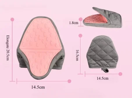 Premium Heat Resistant Silicone Oven Mitts Set - Non-Slip Grip for Safe Cooking 5